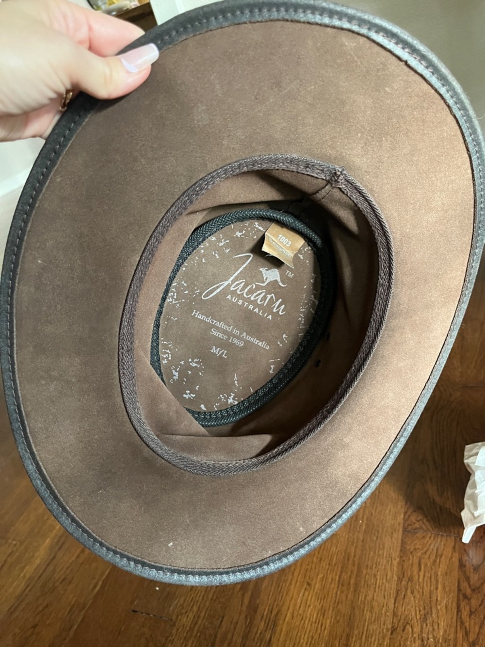 Jacaru Australia Outback Leather Wide-Brim Hat Acubra Hat with Braided Band - Picture 5 of 8
